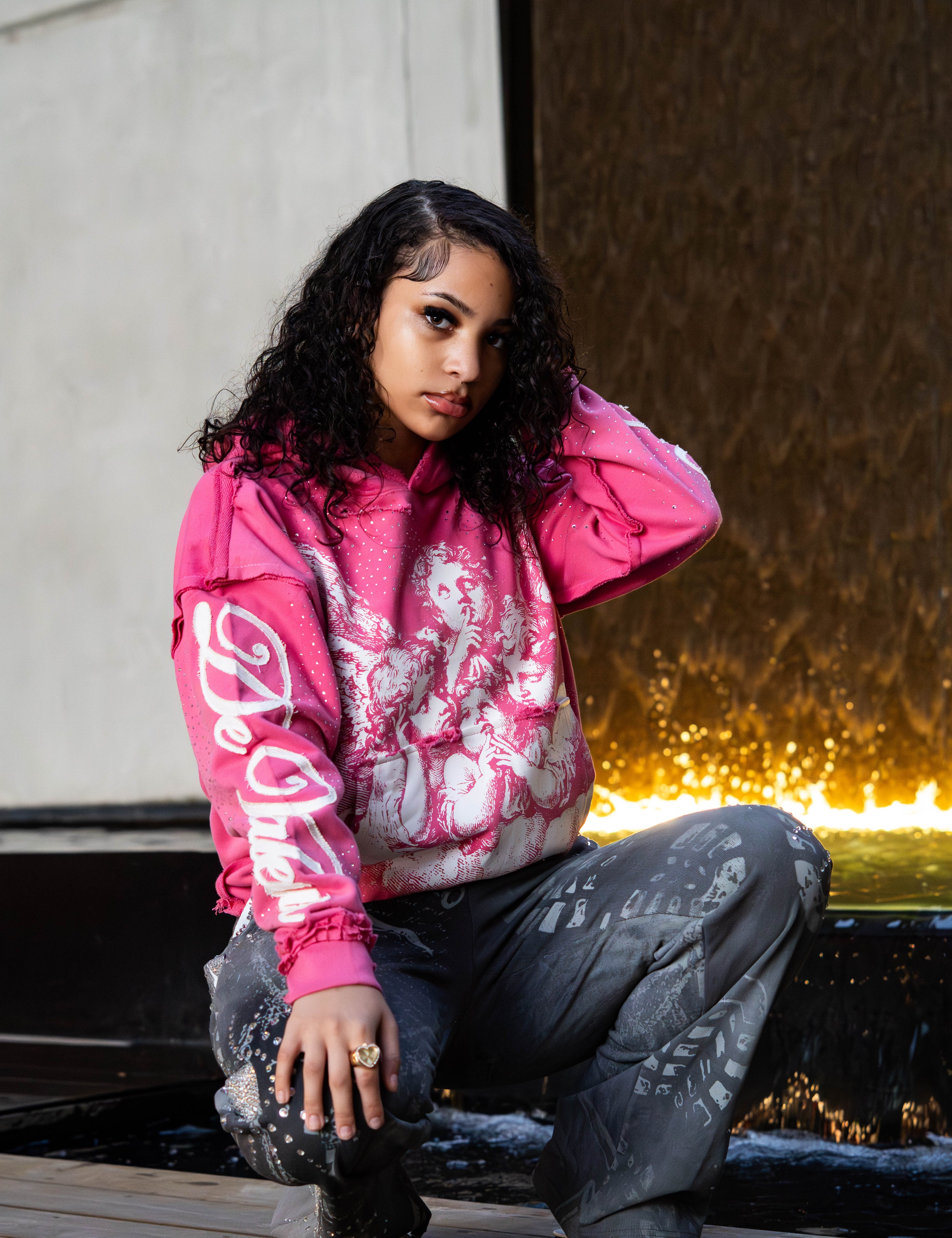 Pink “Ange De Valeur” Hoodie