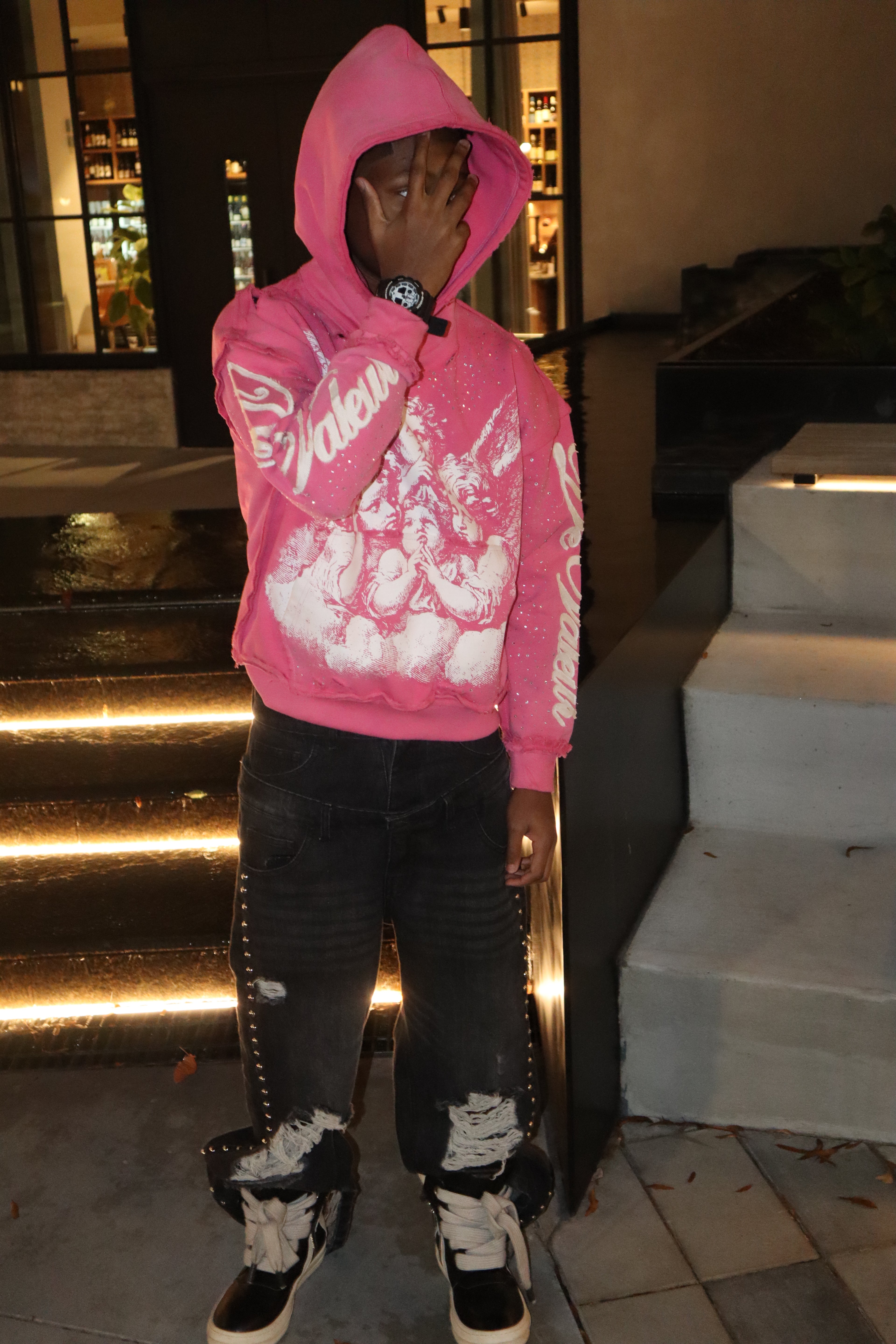 Pink “Ange De Valeur” Hoodie
